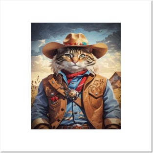 Cowboy cat Posters and Art